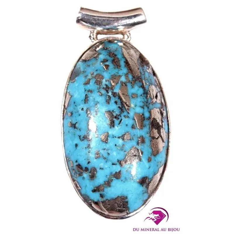 Pendentif en Turquoise et Pyrite Ref : pentur4