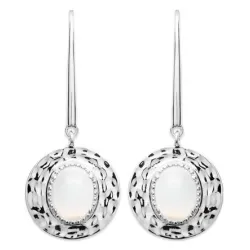 Boucles d'oreilles en Pierre de Lune et Argent Ref : bopla1