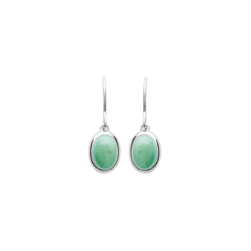 Boucles d'oreilles en Aventurine et Argent Ref : boava2