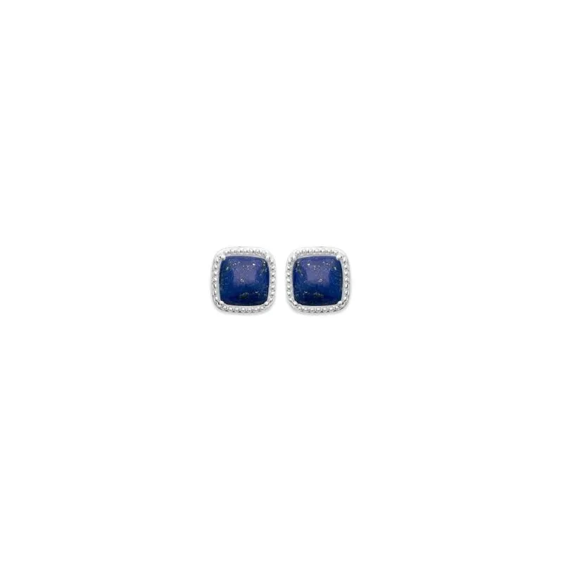 Boucles d'oreilles en Lapis Lazuli et Argent Ref : bolla2