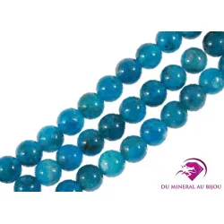 10 Perles rondes d'Apatite bleue 6mm
