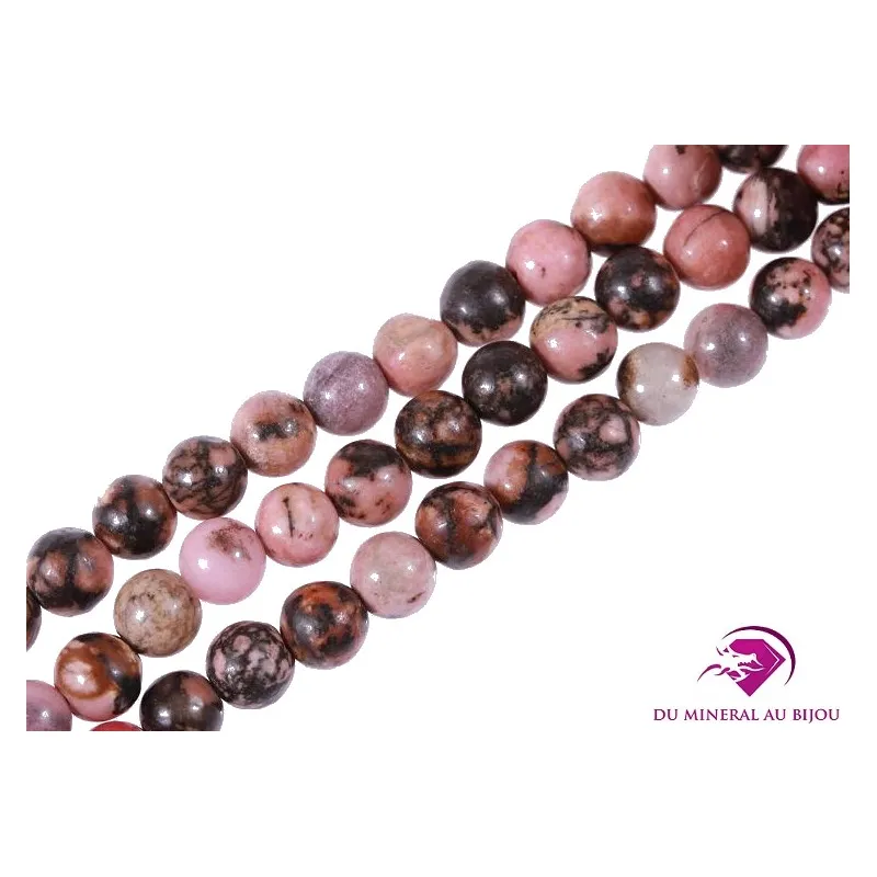 10 Perles rondes Rhodonite 6mm