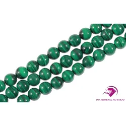 10 Perles rondes de Malachite 6mm