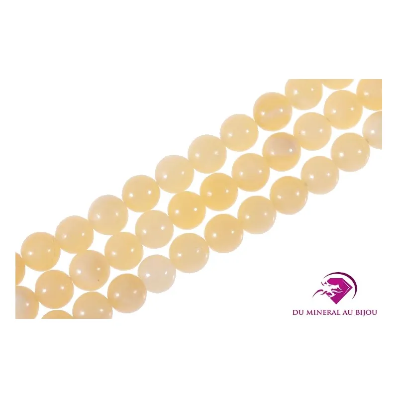 10 Perles rondes Calcite jaune 6mm