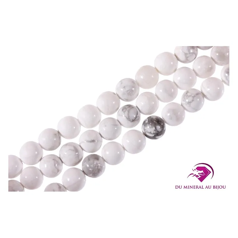 10 Perles rondes Howlite 6mm