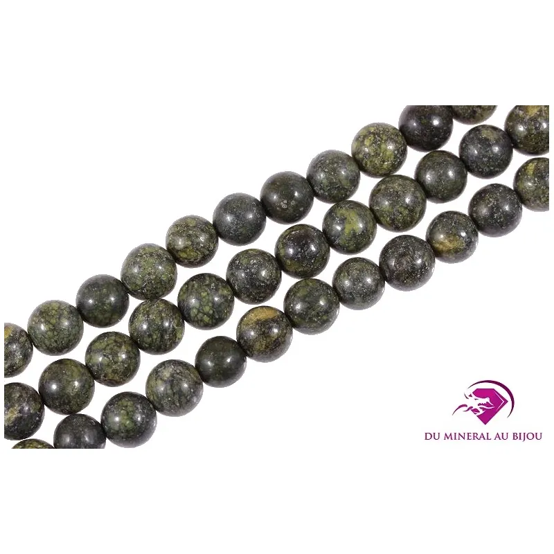 10 Perles rondes Serpentine 6mm