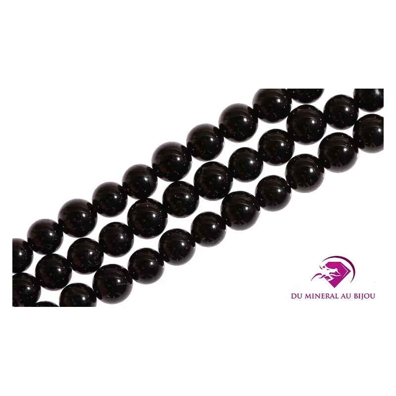10 Perles rondes Tourmaline noire 6mm