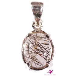 Pendentif en Quartz inclusions Tourmaline noire