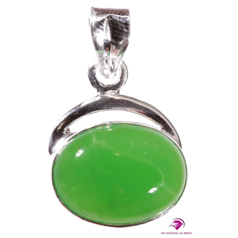 Pendentif en Chrysoprase et Argent 925