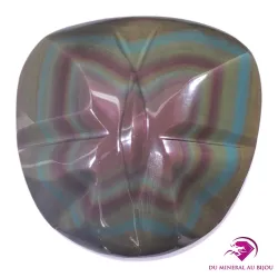 Cabochon papillon en Obsidienne arc-en-ciel, œil céleste