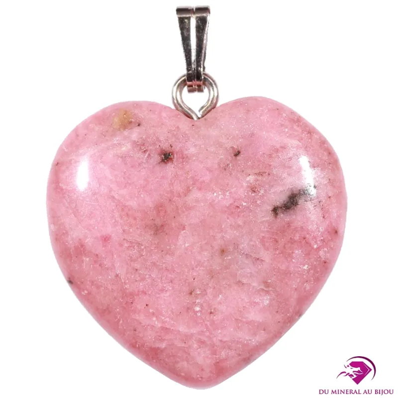 Pendentif cœur en Rhodonite