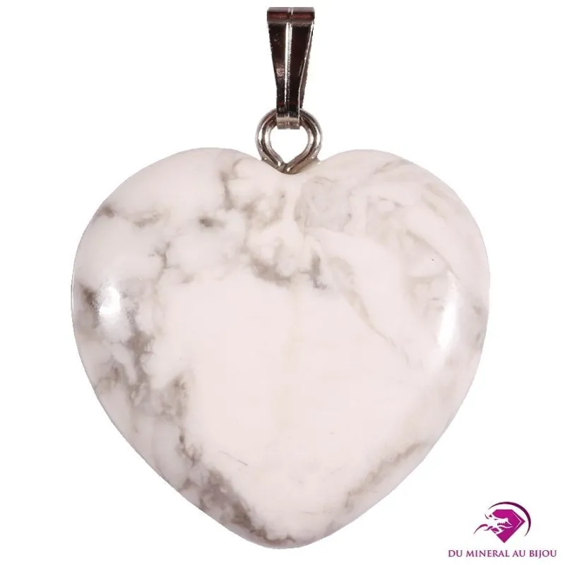 Pendentif cœur en howlite