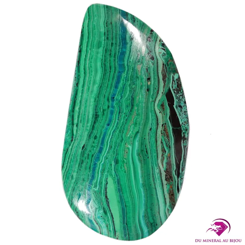 Cabochon en Malachite et Chrysocolle