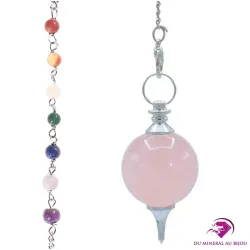 Pendule sphère en Quartz rose