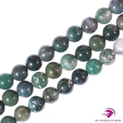 Perles rondes Agate mousse 8mm