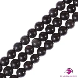 5 Perles rondes Obsidienne Oeil Céleste 8mm