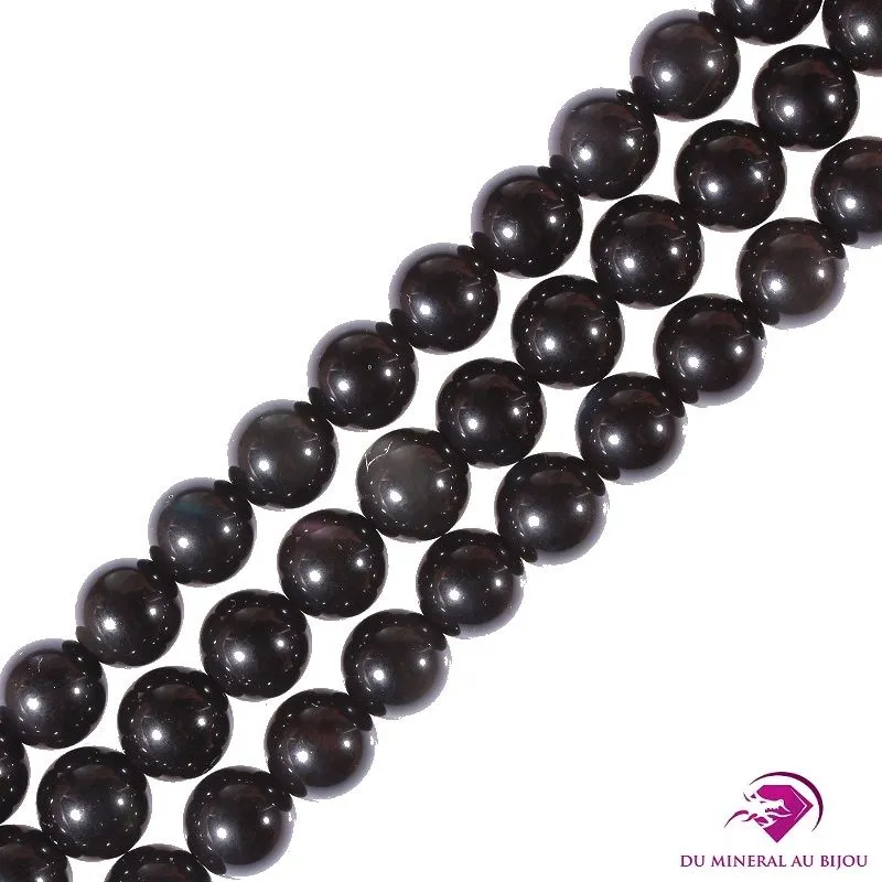 Perles rondes Obsidienne Œil Céleste 8mm