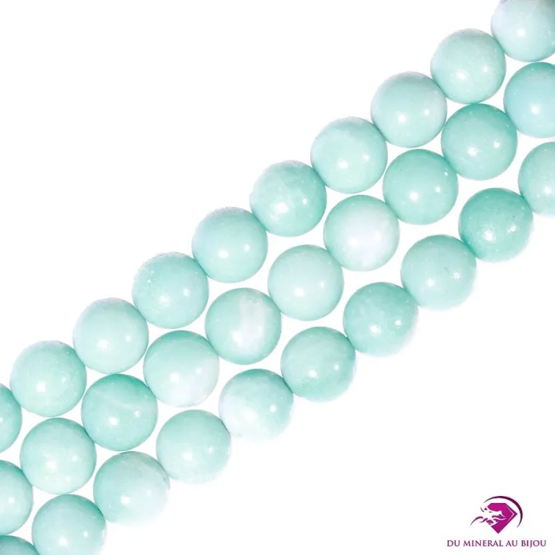 5 Perles rondes d'Amazonite 8mm