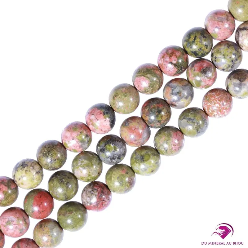 5 Perles rondes Unakite 8mm