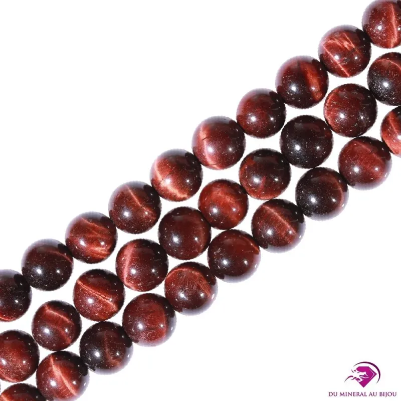 5 Perles rondes Œil de taureau 8mm 5 Perles rondes Œil de taureau 8mm