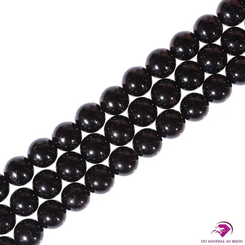 5 Perles rondes Onyx 8mm