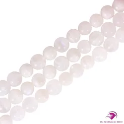 5 Perles rondes de Labradorite blanche 8mm
