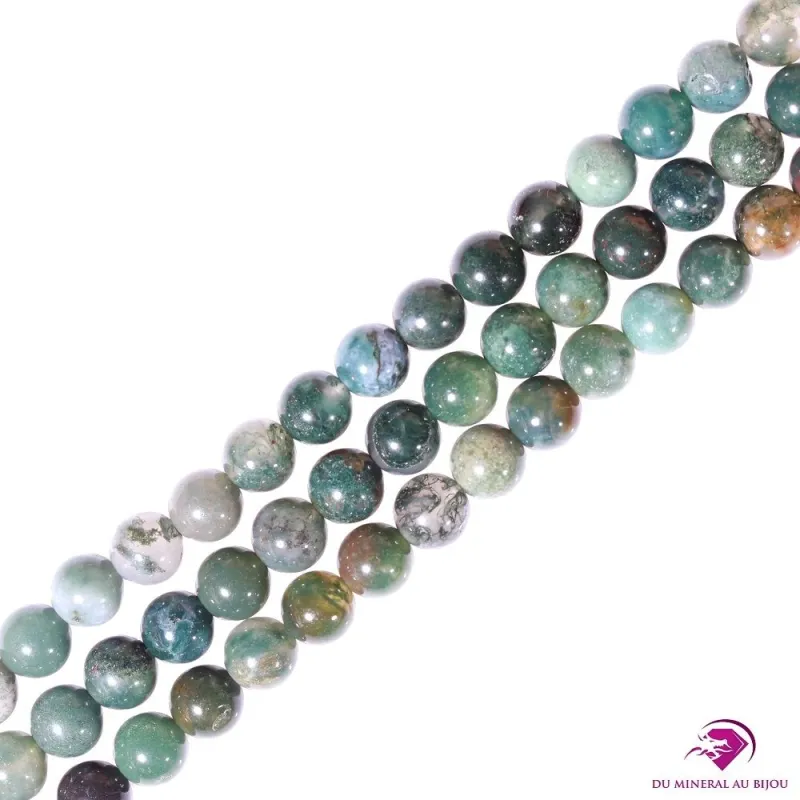 10 Perles rondes Agate mousse 6mm 10 Perles rondes Agate mousse 6mm