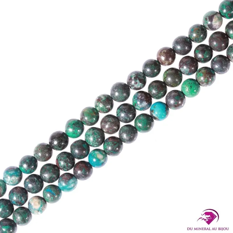 10 Perles rondes Chrysocolle 6mm