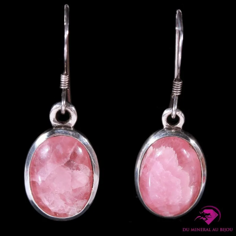 Boucles d'oreilles en Rhodochrosite et Argent 925 Boucles d'oreilles en Rhodochrosite et Argent 925