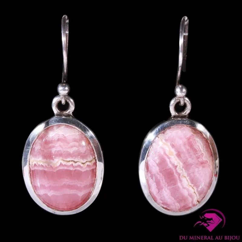 Boucles d'oreilles en Rhodochrosite Boucles d'oreilles en Rhodochrosite