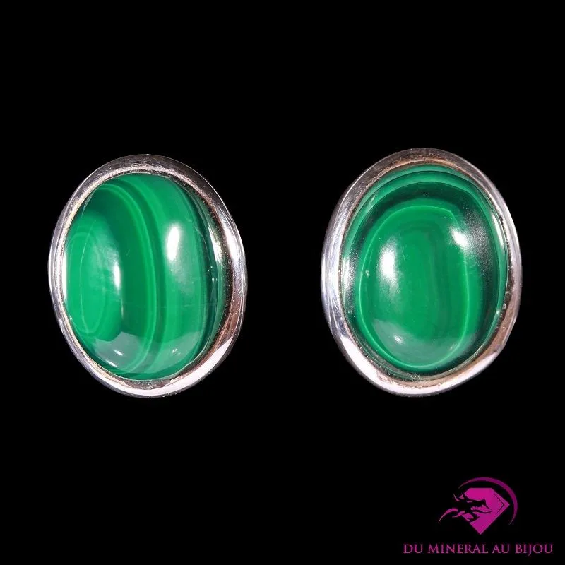 Boucles d'oreilles en Malachite