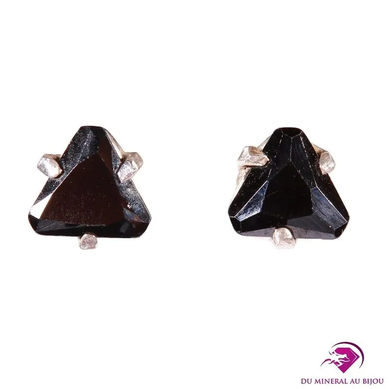 Boucles d'oreilles en Tourmaline noire et Argent 925 Boucles d'oreilles en Tourmaline noire et Argent 925