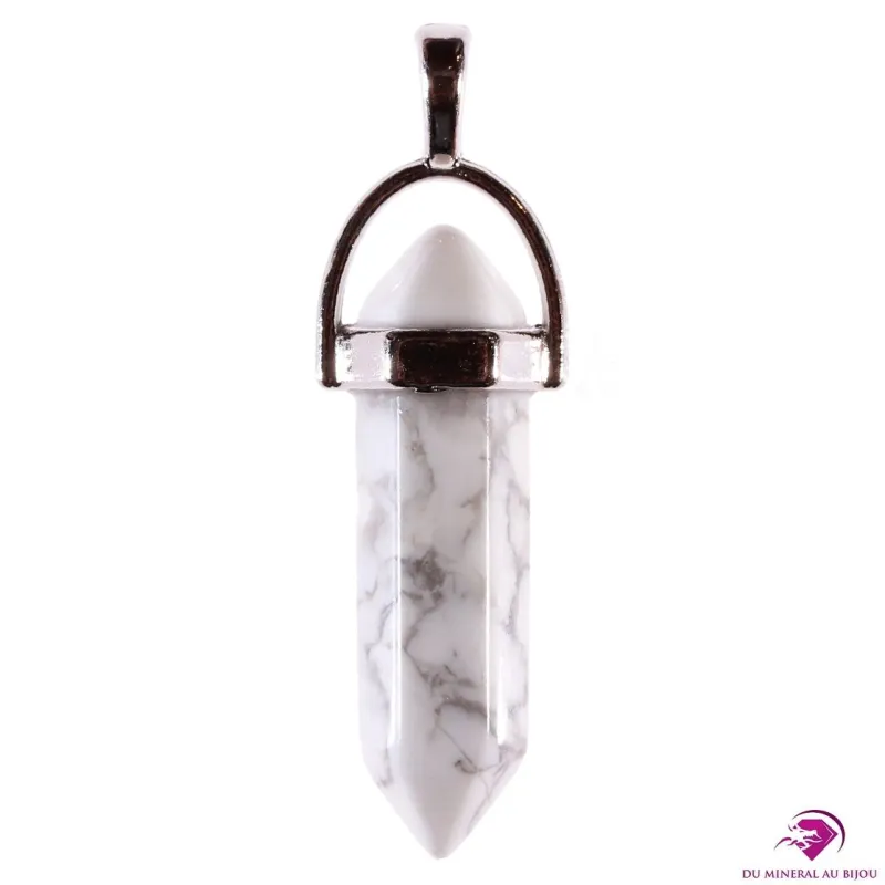 Pendentif pointe en Howlite