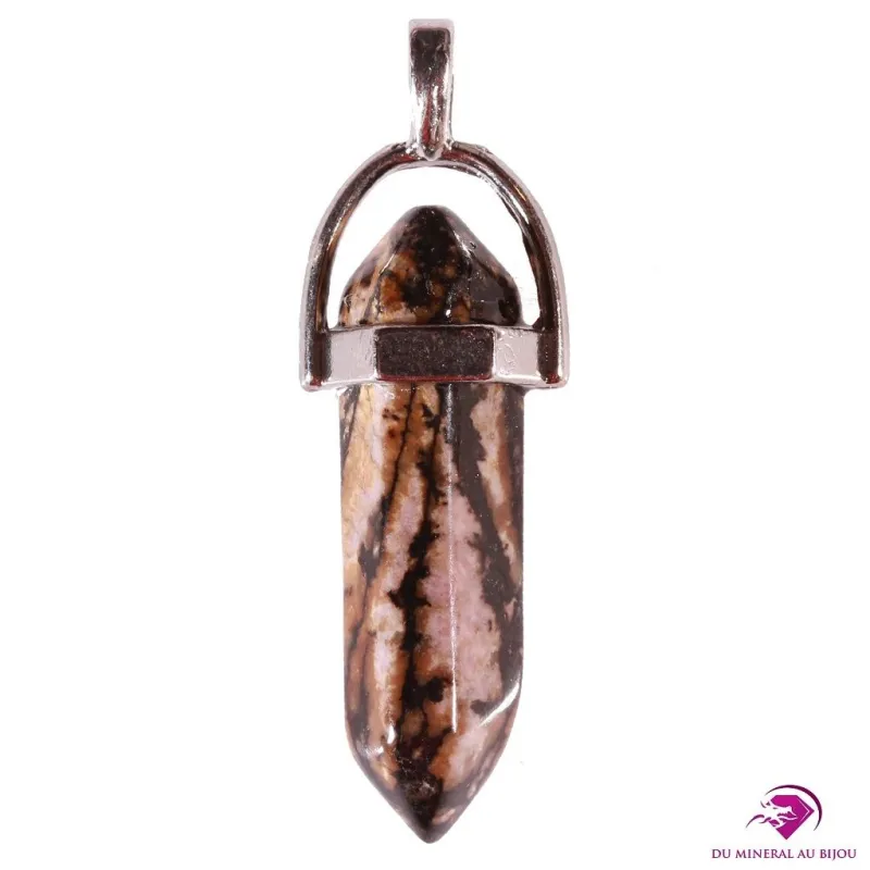 Pendentif pointe en Rhodonite