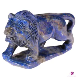 Sculpture de lion en lapis lazuli