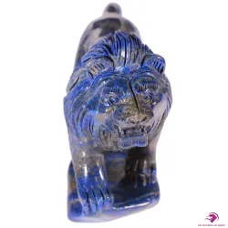 Sculpture de lion en lapis lazuli