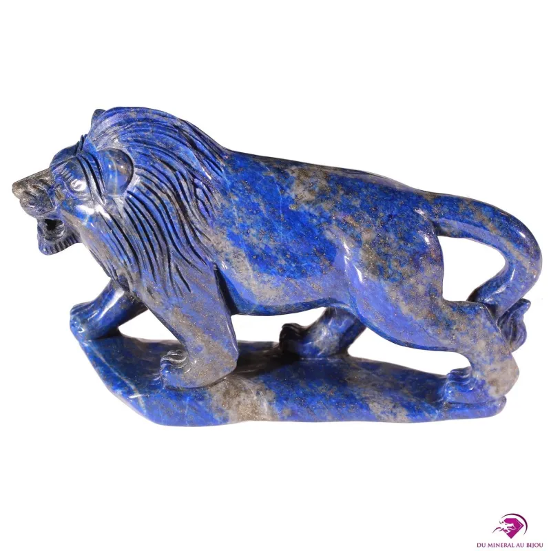 Sculpture de lion en lapis lazuli