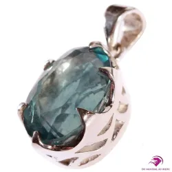 Pendentif en Fluorine bleue et Argent 925