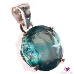 Pendentif en Fluorine bleue et Argent 925