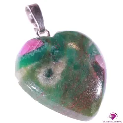 Pendentif coeur en Rubis Zoïsite