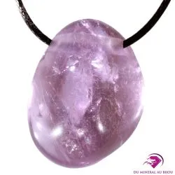 Améthyste pendentif goutte - vente amethyste percée, collier lithothérapie