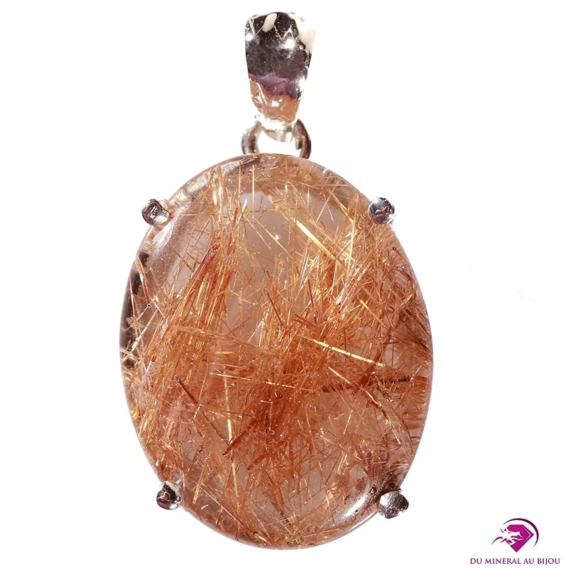 Pendentif en Quartz inclusions Rutile