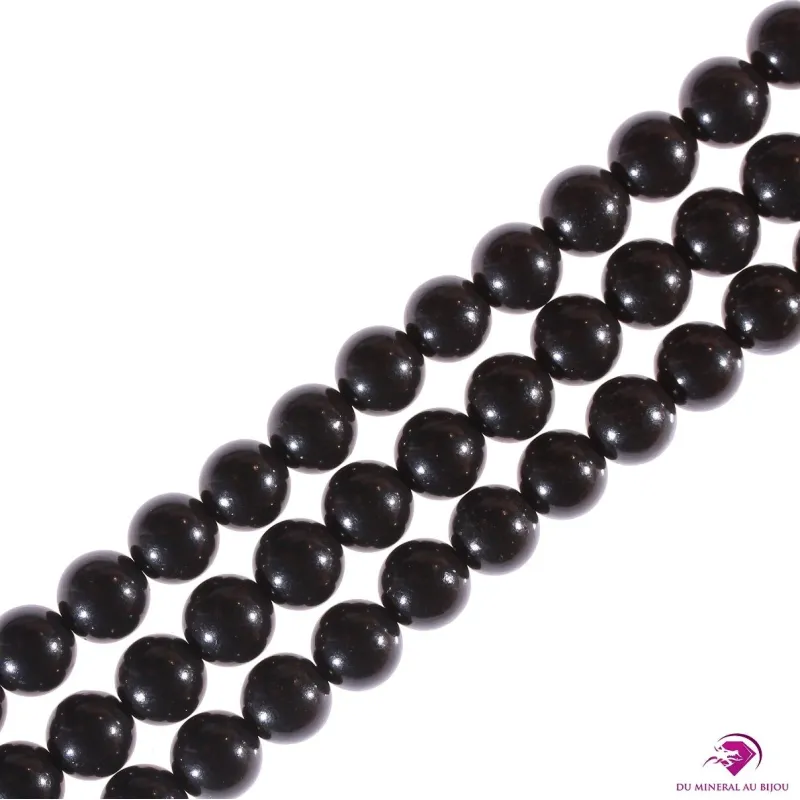 5 Perles rondes Shungite 8mm