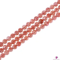 10 Perles rondes Pierre de Soleil 6mm
