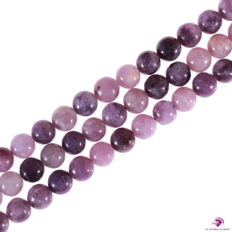 5 Perles rondes Lépidolite 8mm 5 Perles rondes Lépidolite 8mm