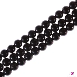 5 Perles rondes Obsidienne noire 8mm
