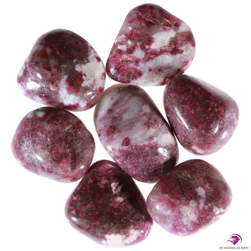 Pierre roulée en Tourmaline rubellite et Granit