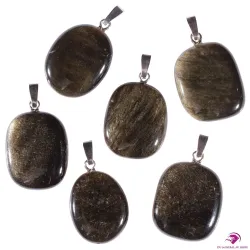Pendentif en Obsidienne dorée