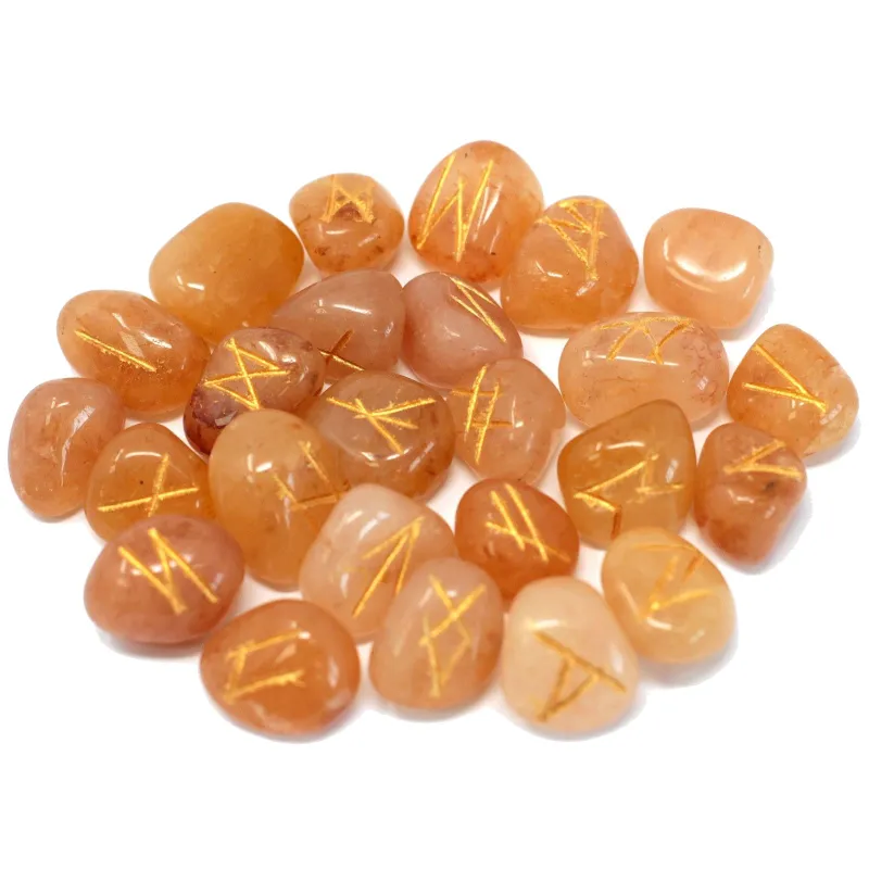 Runes divinatoires en Aventurine orange