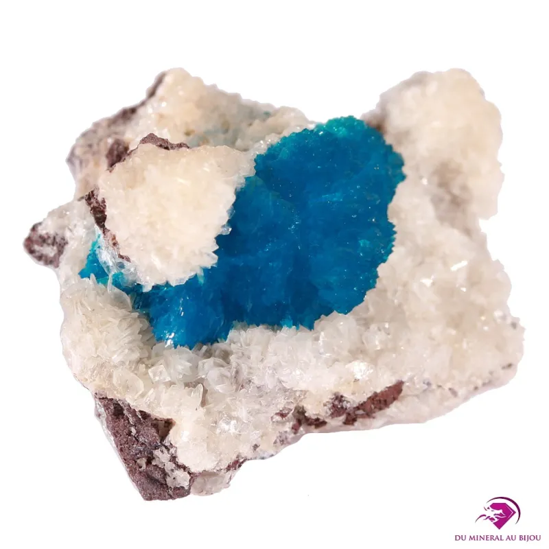 Cavansite sur gangue d'Heulandite.